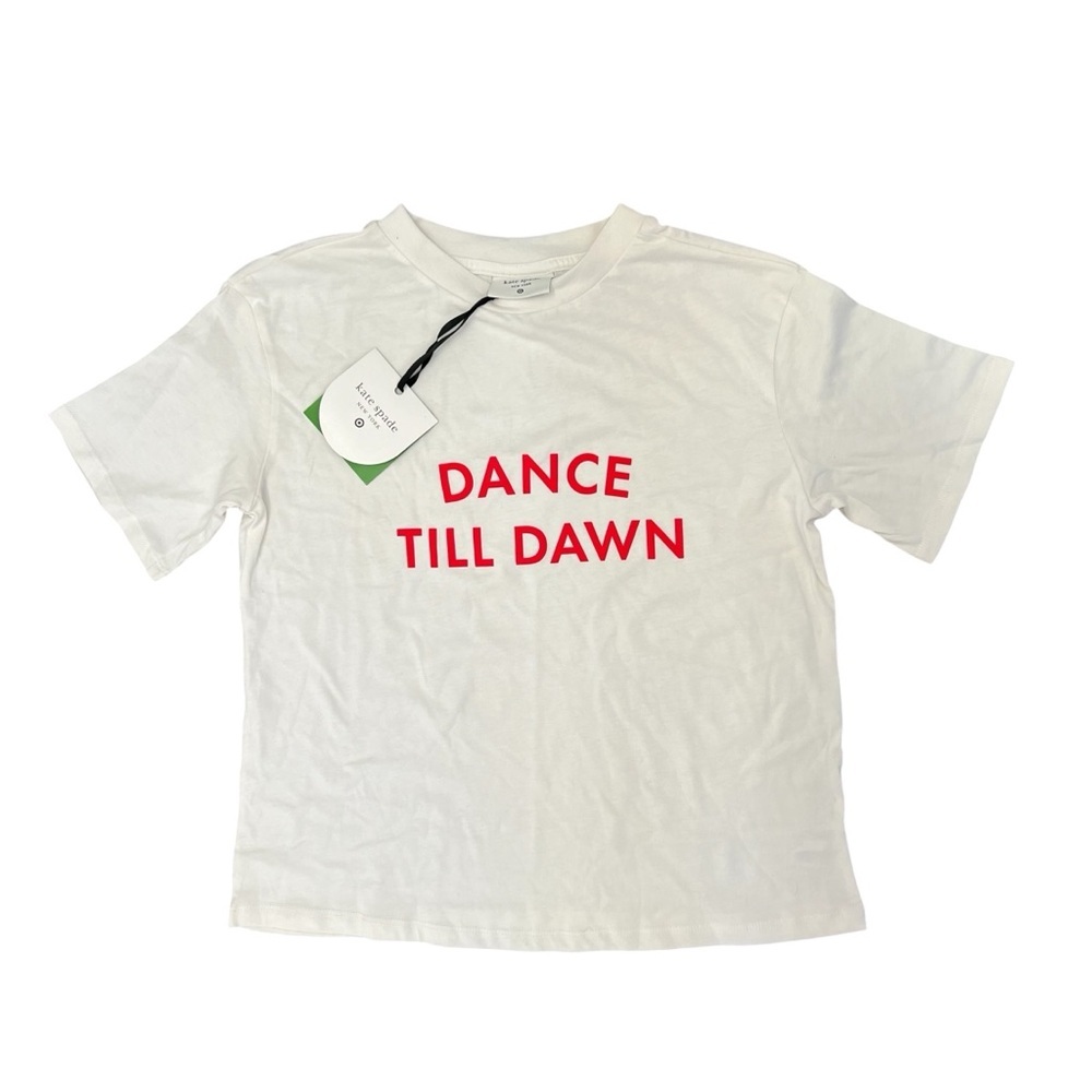 Kate Spade Dance White Tee with Red Print, XS - Picture 2 of 4